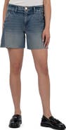 KUT from the Kloth Hailey Raw Hem High Rise Denim Bermuda Shorts