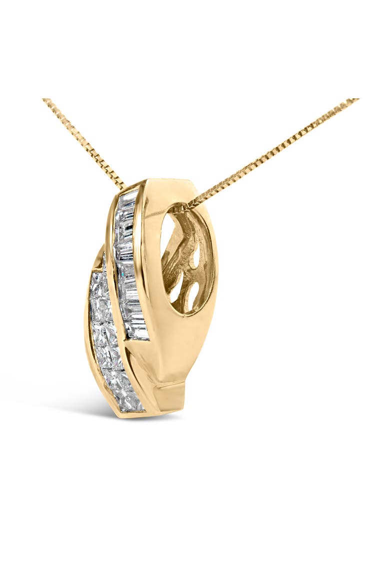 14k Yellow Gold 1 1/3 Cttw Diamond Double Curved Pendant Necklace - NO CHAIN, Alternate, color, Yellow