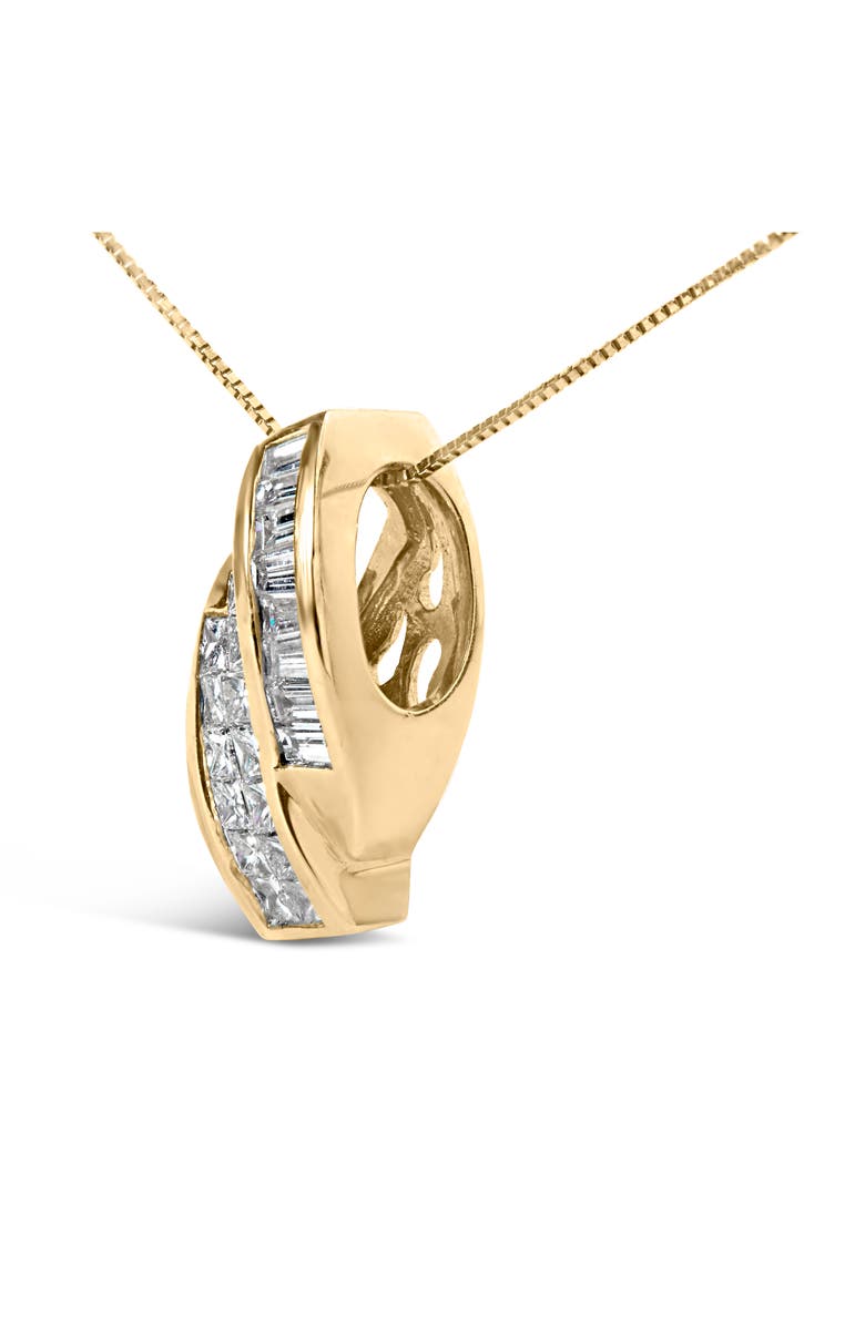 Haus of Brilliance 14k Yellow Gold 1 1/3 Cttw Diamond Double Curved Pendant Necklace - NO CHAIN, Alternate, color, Yellow