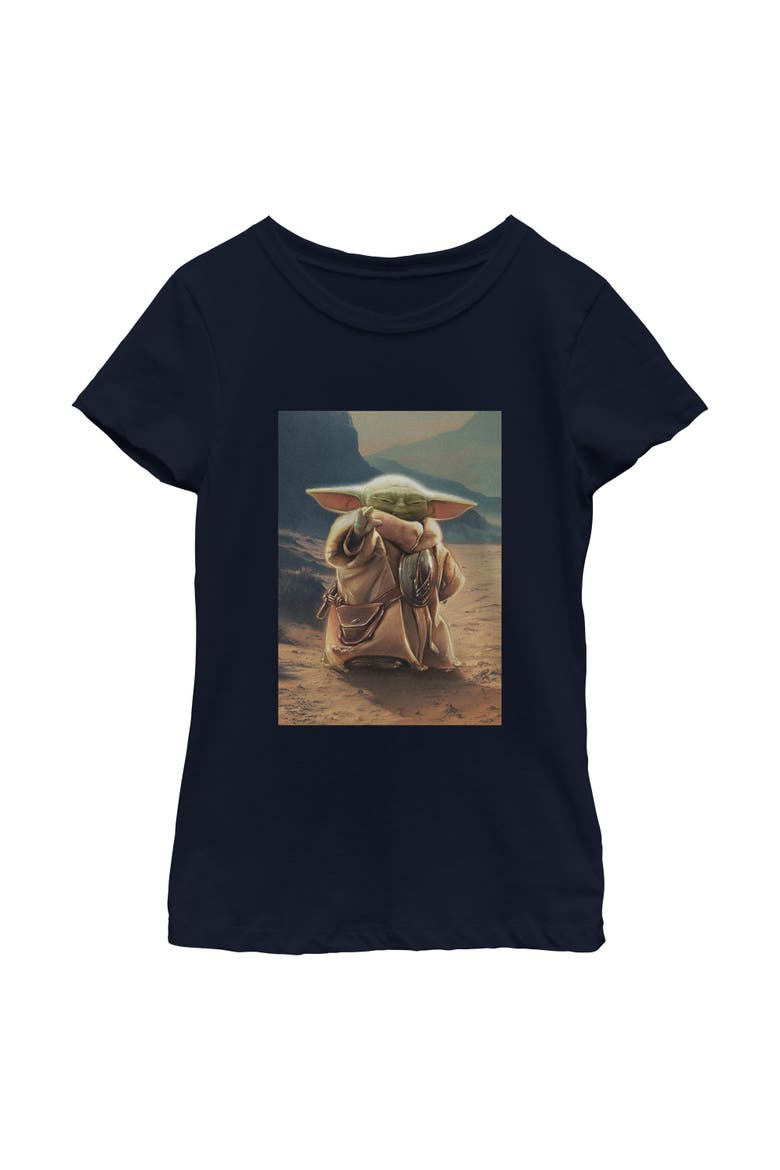 Girls' The Child Force Poster Graphic Short Sleeve T-Shirt, Main, color, Navy Blue