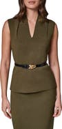 Donna Karan New York Belted Sleeveless V-Neck Sweater