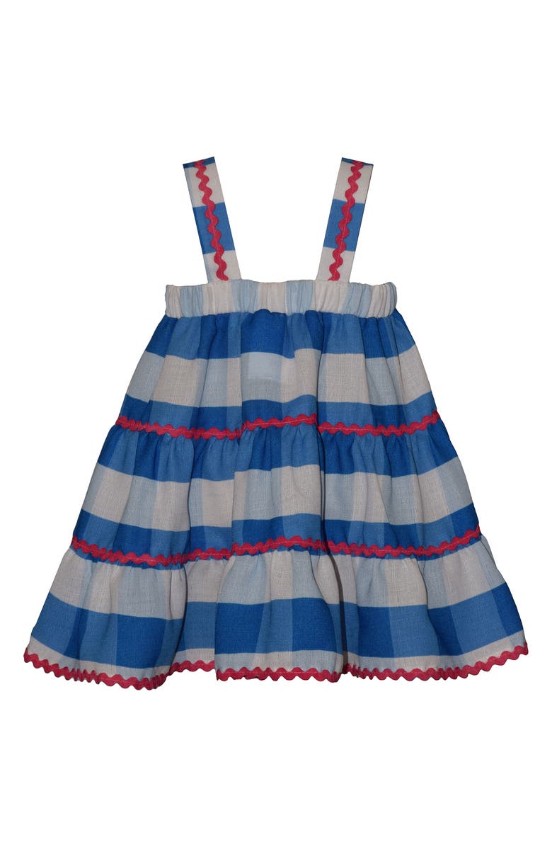 Iris & Ivy Kids' Rickrack Check Dress, Alternate, color, Blue