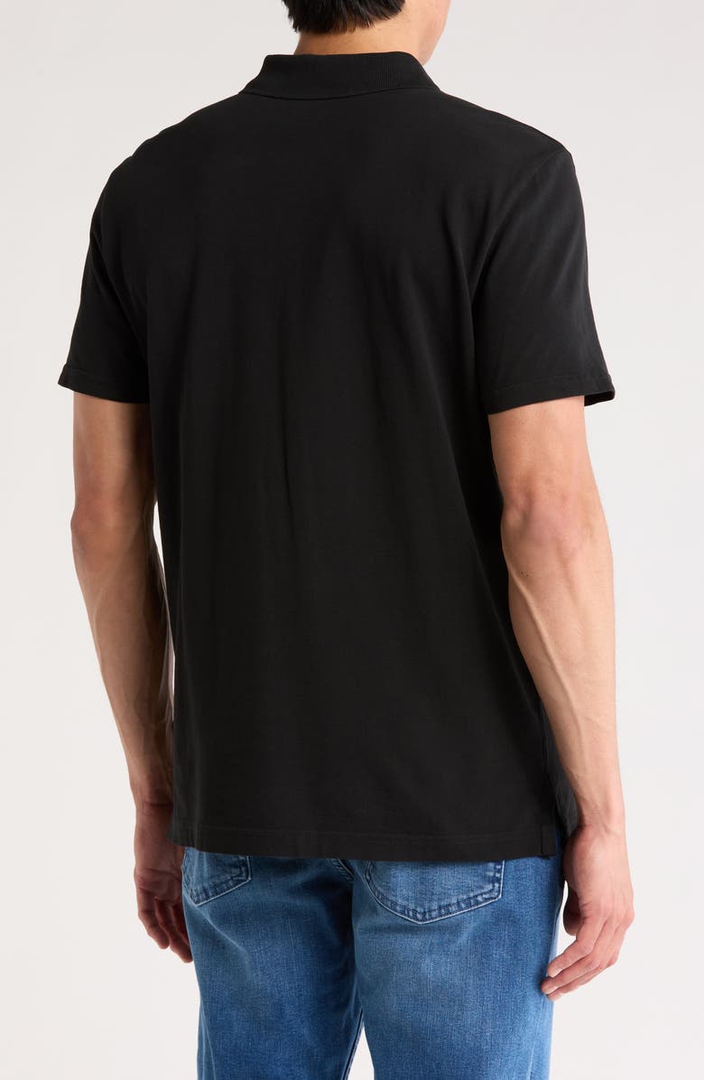7 For All Mankind Short Sleeve Cotton Piquè Polo, Alternate, color, Black