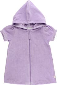 RuffleButts Kids' Lavender Cotton Blend Terry Cover-Up Dress
