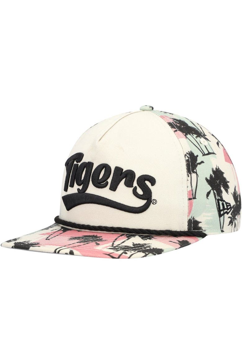 Men's New Era Cream Clemson Tigers High Tide Golfer Snapback Hat, Alternate, color, Cream