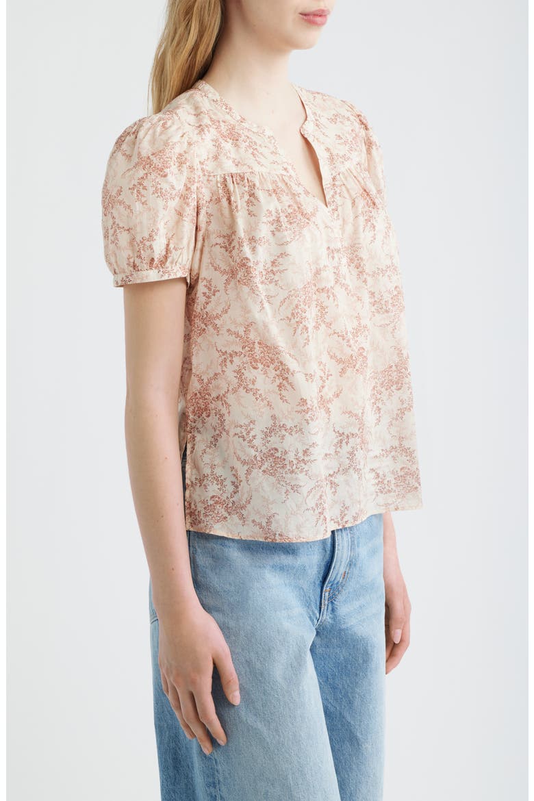 Marlena Floral Cotton Top, Alternate, color, BONE / SUNSET