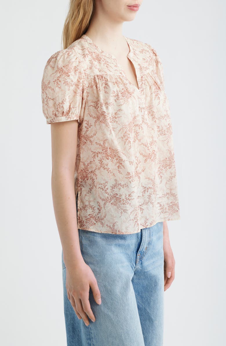 PAIGE Marlena Floral Cotton Top, Alternate, color, Bone / Sunset