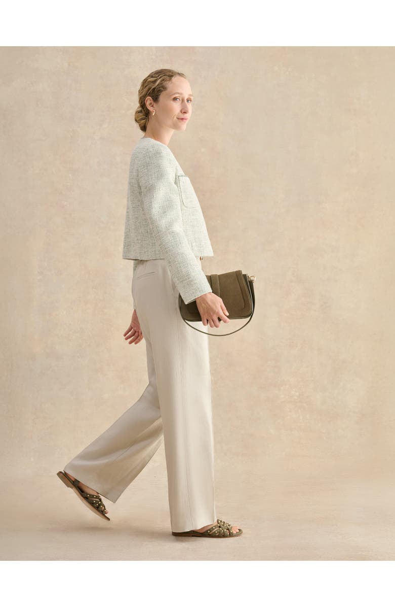 HOBBS LONDON Zainah High Waisted Wide Leg Trousers, Alternate, color, Neutral