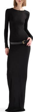 7 For All Mankind Fitted Long Sleeve Maxi Dress