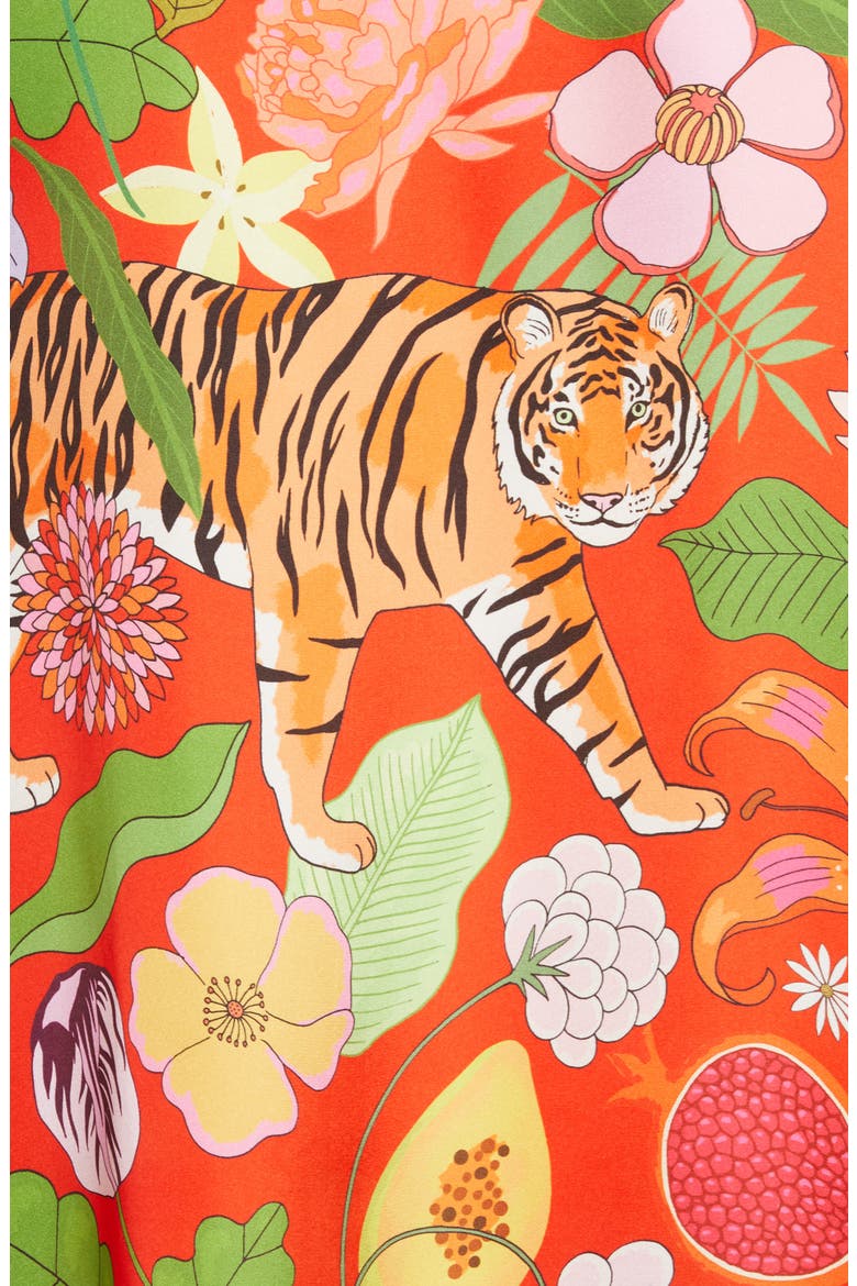 Tiger Bouquet Pajamas, Alternate, color, RED