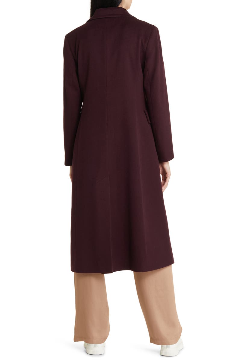 Fleurette Holland Longline Wool Coat, Alternate, color, Brinjal