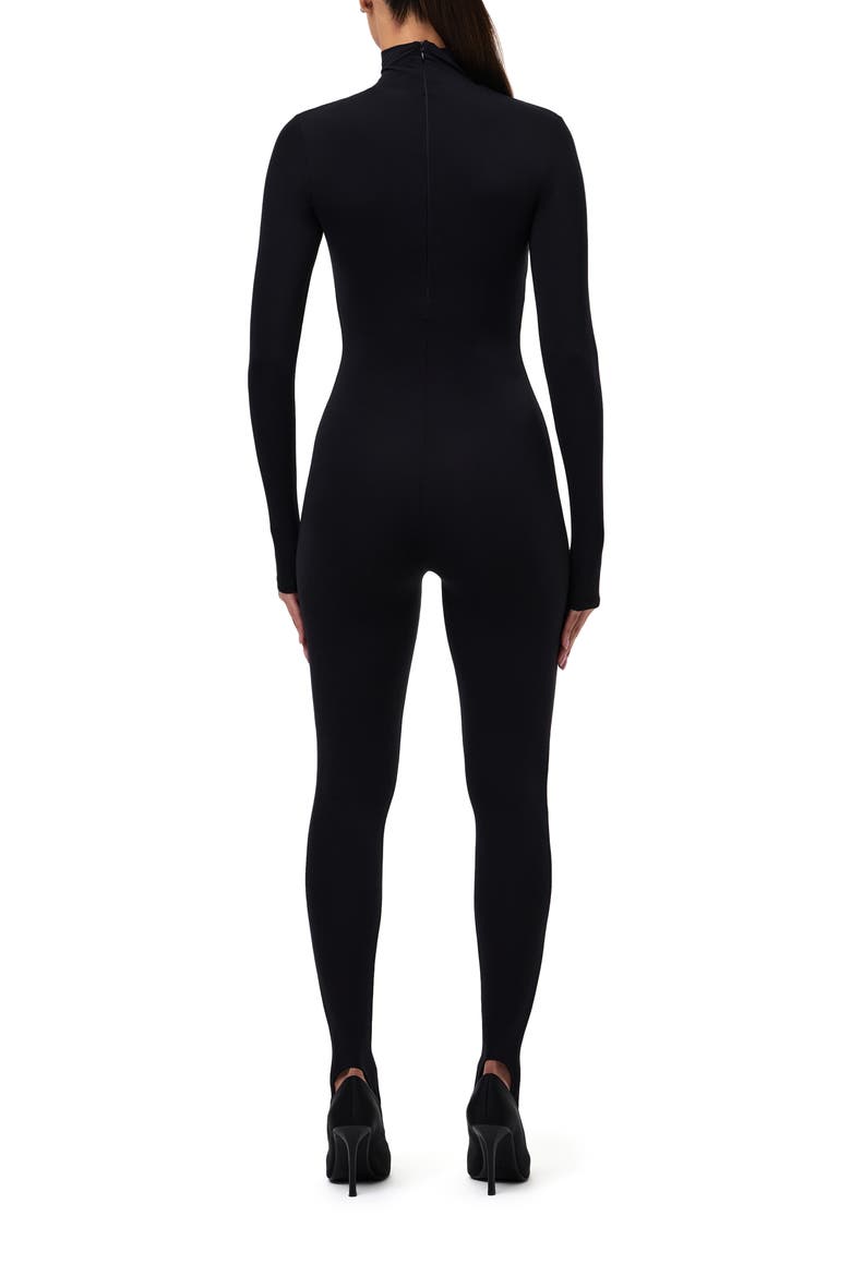 Long Sleeve Stirrup Jumpsuit, Alternate, color, BLACK