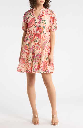 Halogen® Floral Puff Sleeve Dress