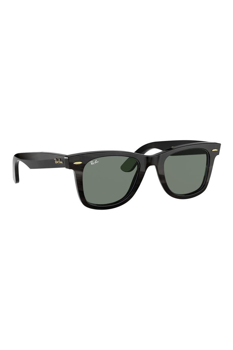 50mm Square Sunglasses, Alternate, color, DARK BROWN HORN / DARK GREEN