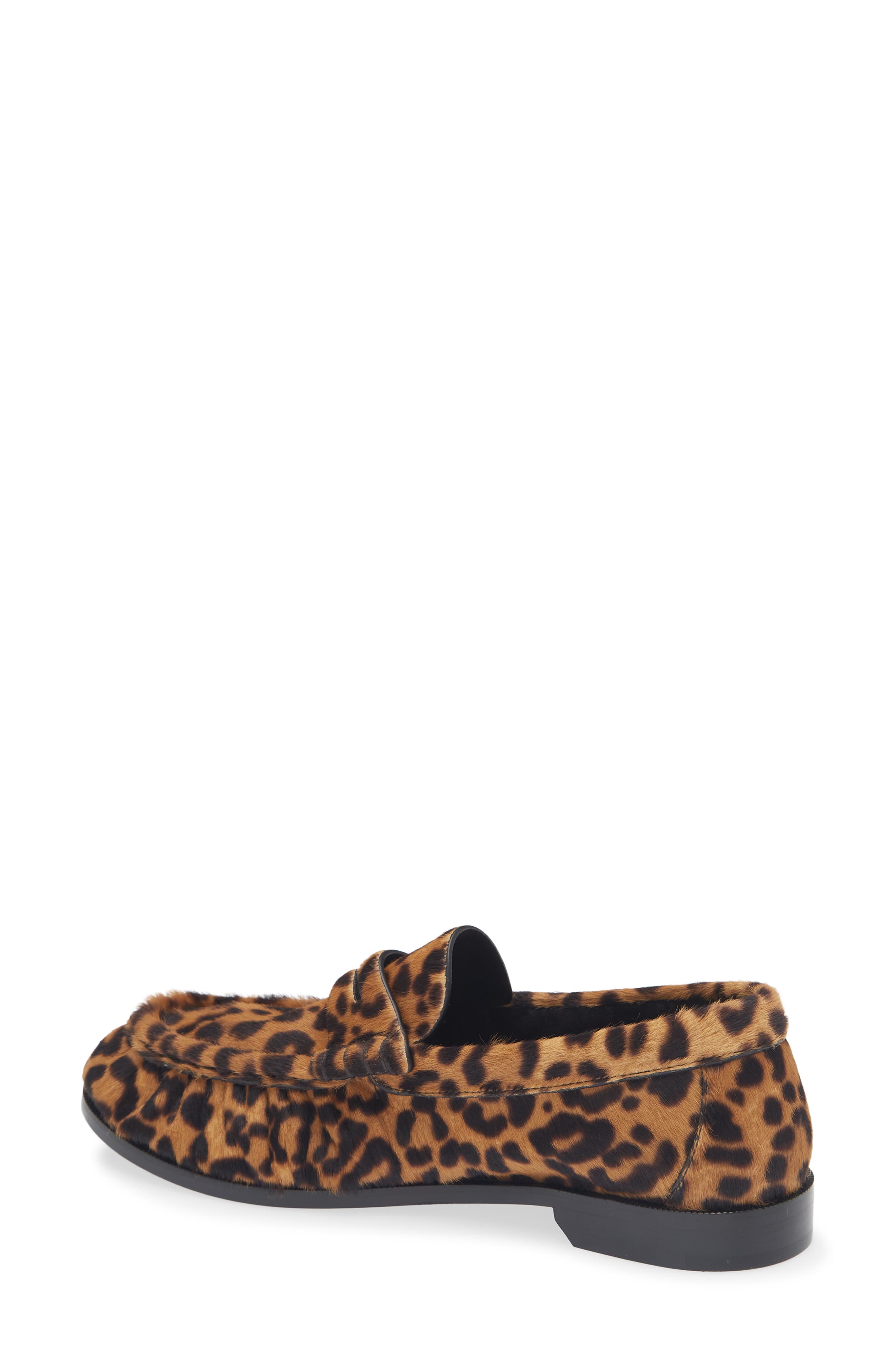 Saint Laurent Genuine Calf Hair Penny Loafer, Alternate, color, Manto Naturale/ Leopard