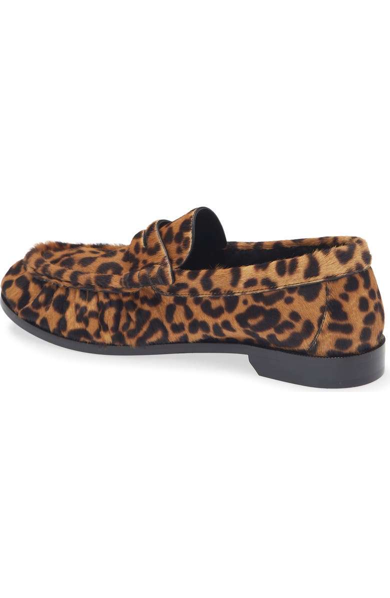 Saint Laurent Genuine Calf Hair Penny Loafer, Alternate, color, Manto Naturale/ Leopard