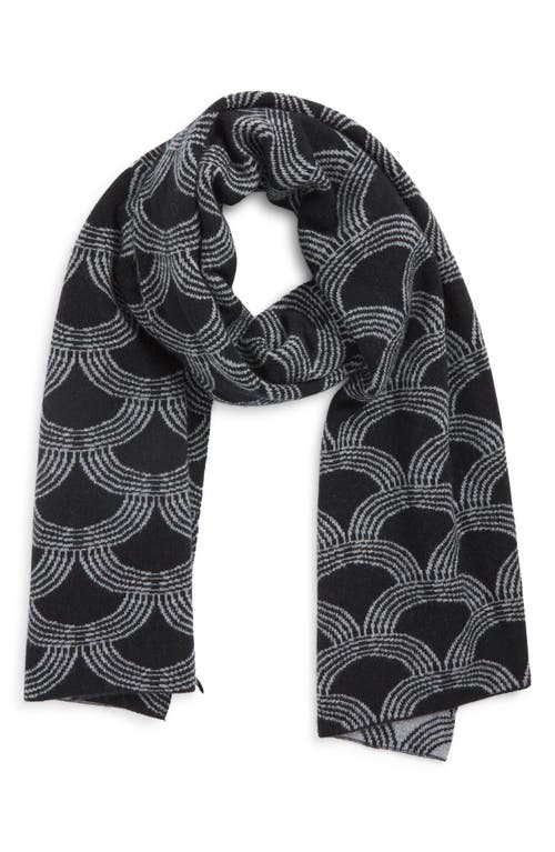 Nordstrom Print Wool & Cashmere Scarf In Gray