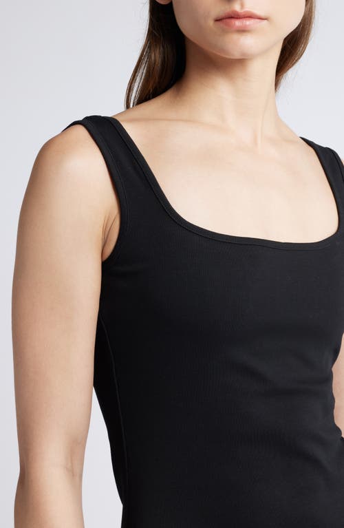 Pixie Market Gia Chiffon Hem Tank Dress Black/white In Black