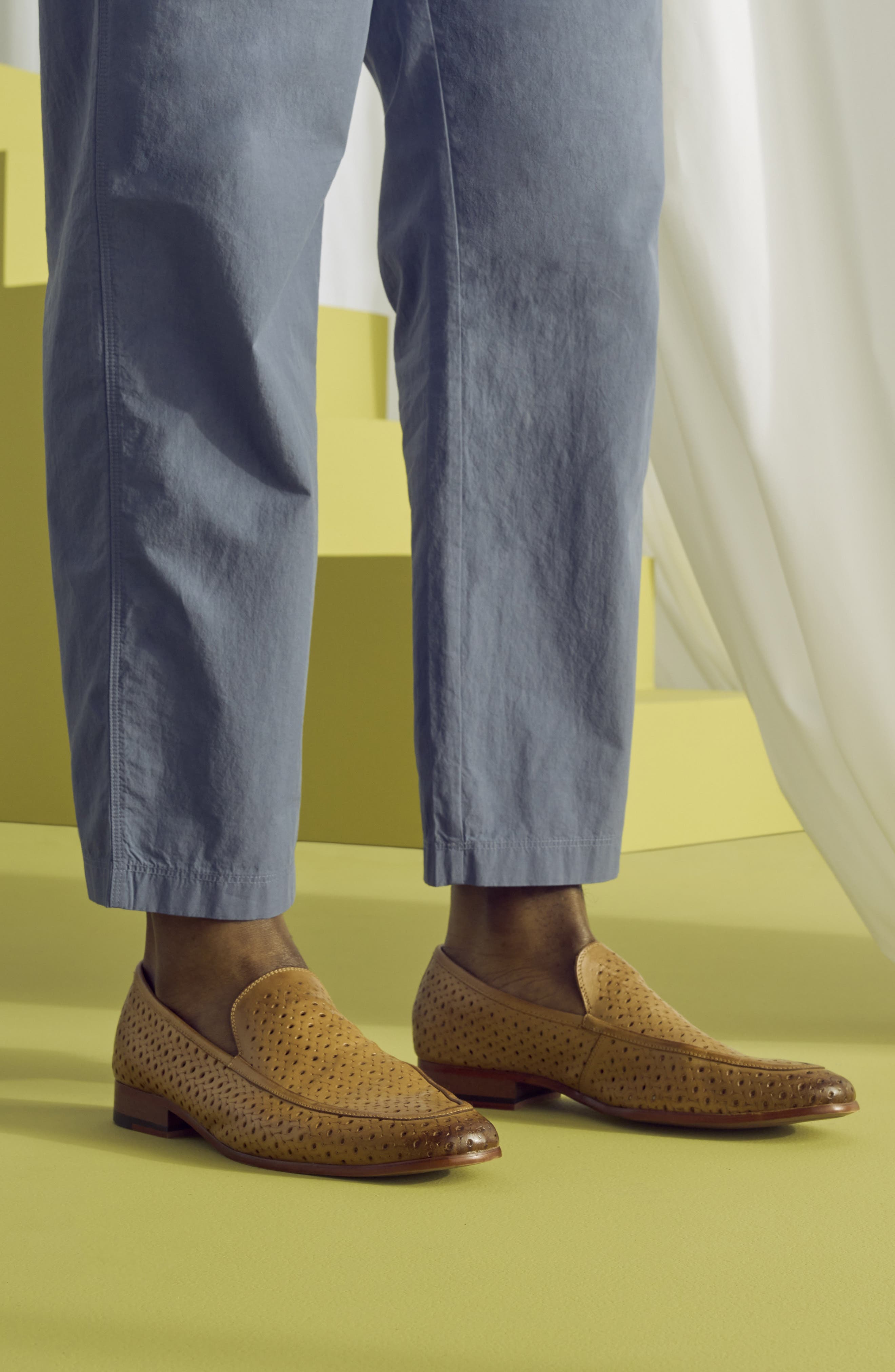 Stacy Adams Winden Perforated Loafer, Alternate, color, Natural