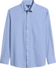 Peter Millar Eugene Tailored Fit Check Performance Poplin Button-Down Shirt