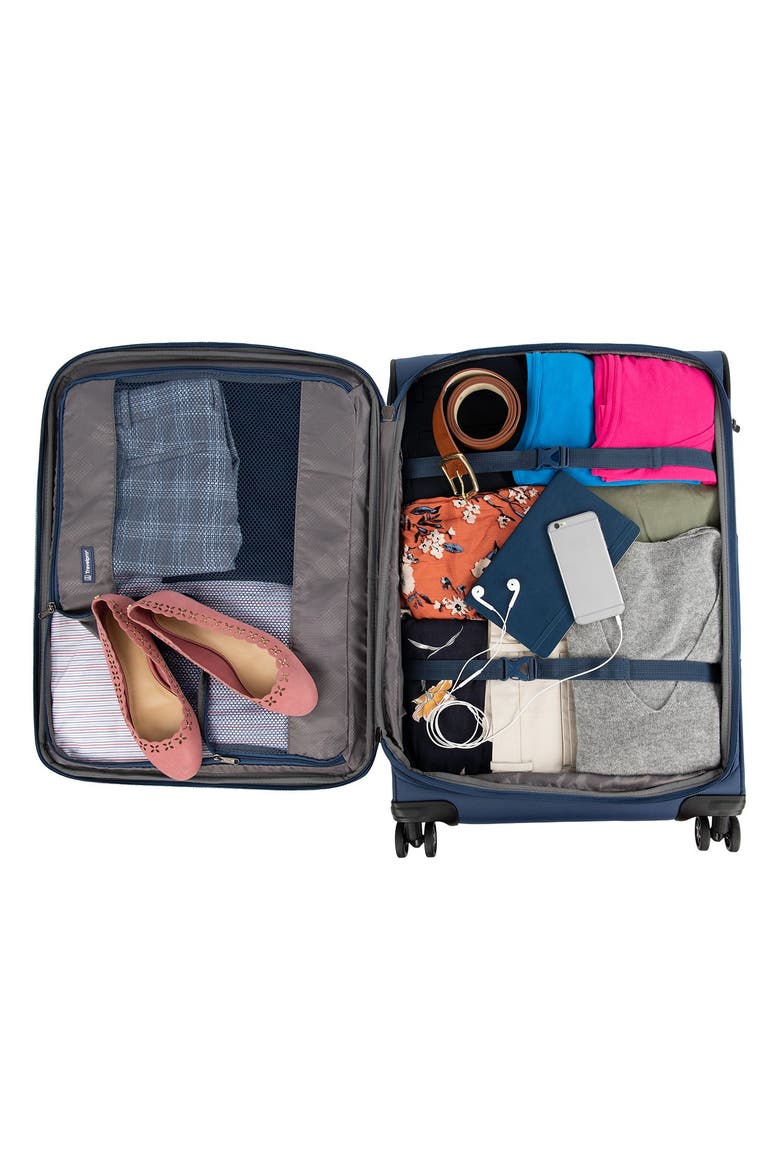 Tourlite Softside Expandable 3 Piece (21"/25"/29") Spinner Luggage Set, Alternate, color, Blue