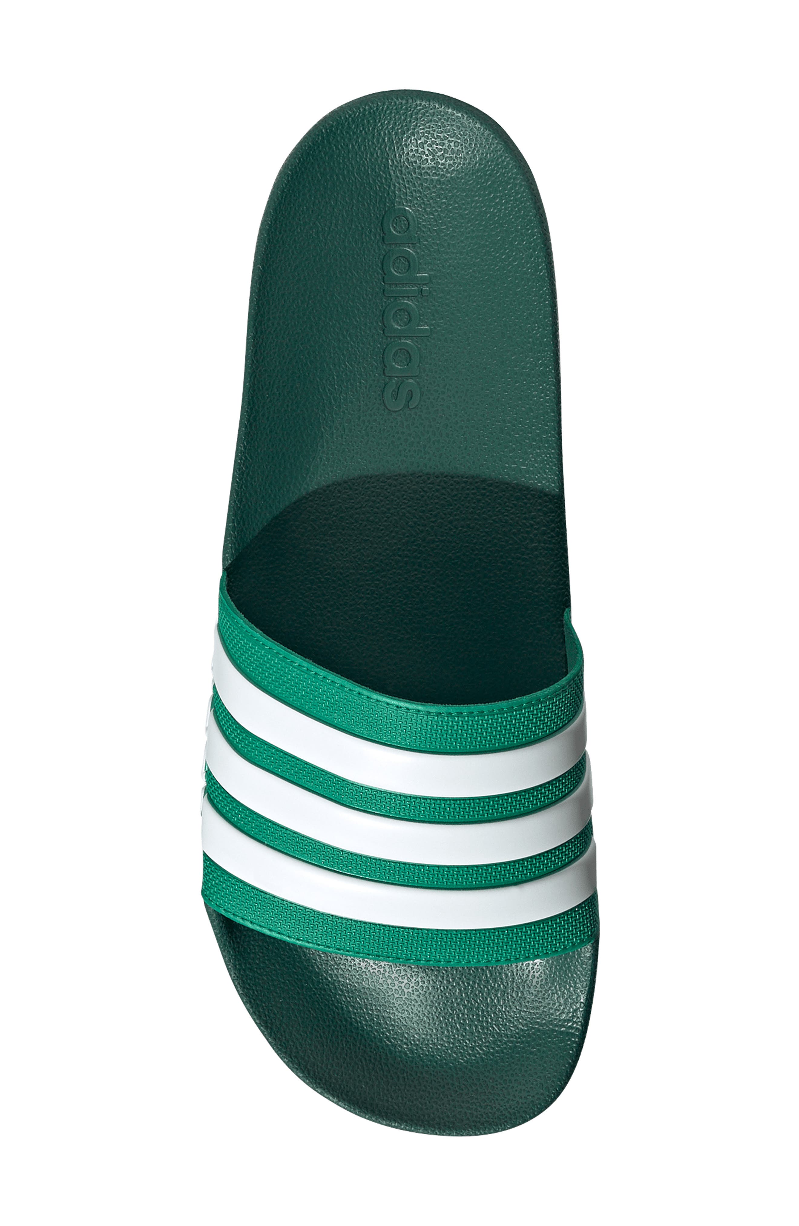 adidas Adilette Shower Slide, Alternate, color, Court Green/ White/ Green