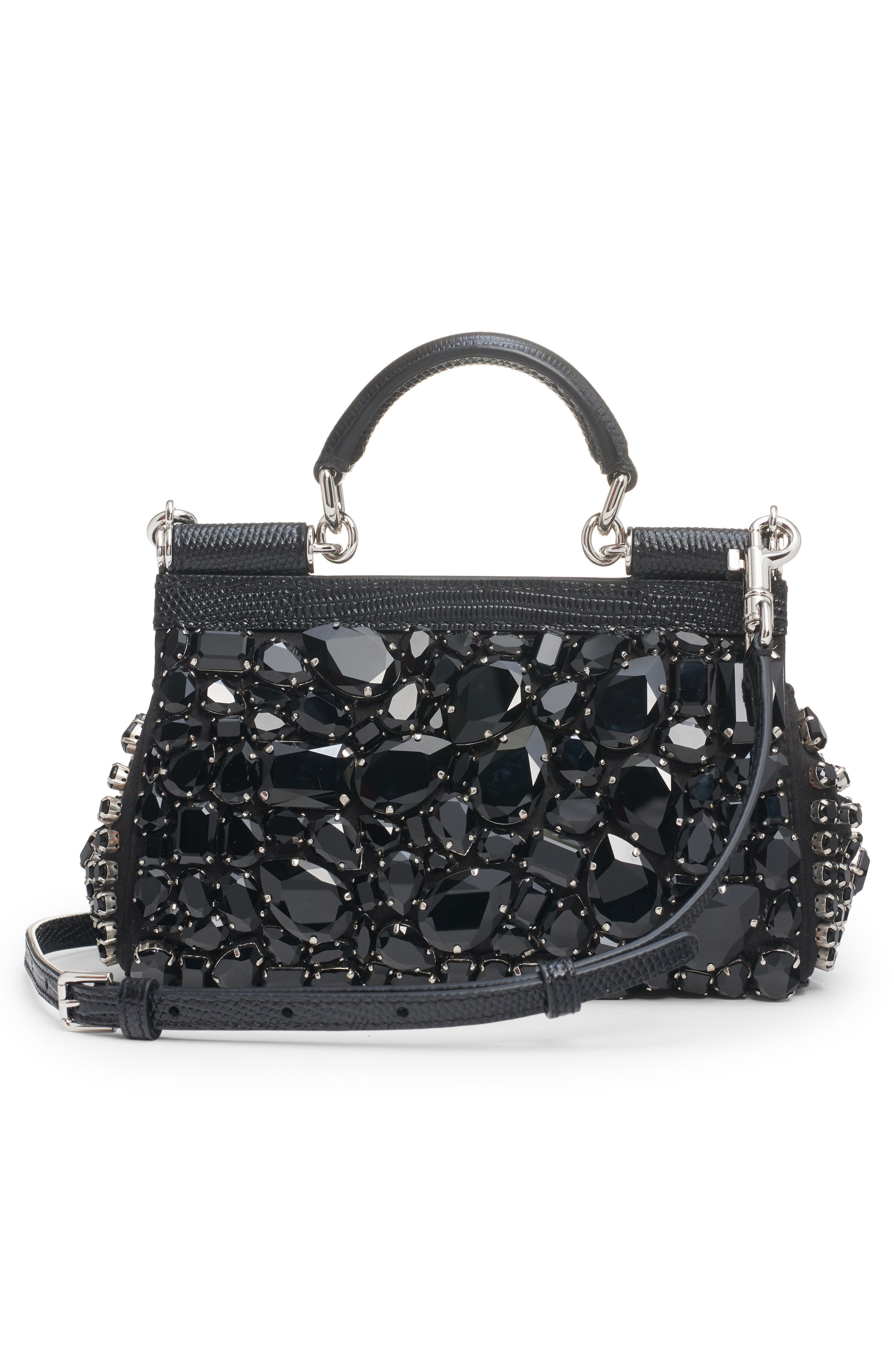 Dolce&Gabbana Small Kim Sicily Crystal Embellished Handbag, Alternate, color, 