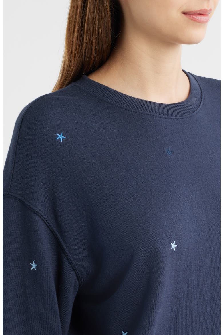 Ramona Star Embroidered Crewneck Sweatshirt, Alternate, color, LUCKY STARS
