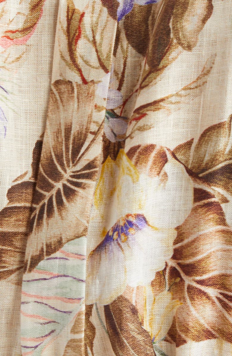 Zimmermann Coco Print Belted Romper, Alternate, color, Cream Multi Floral