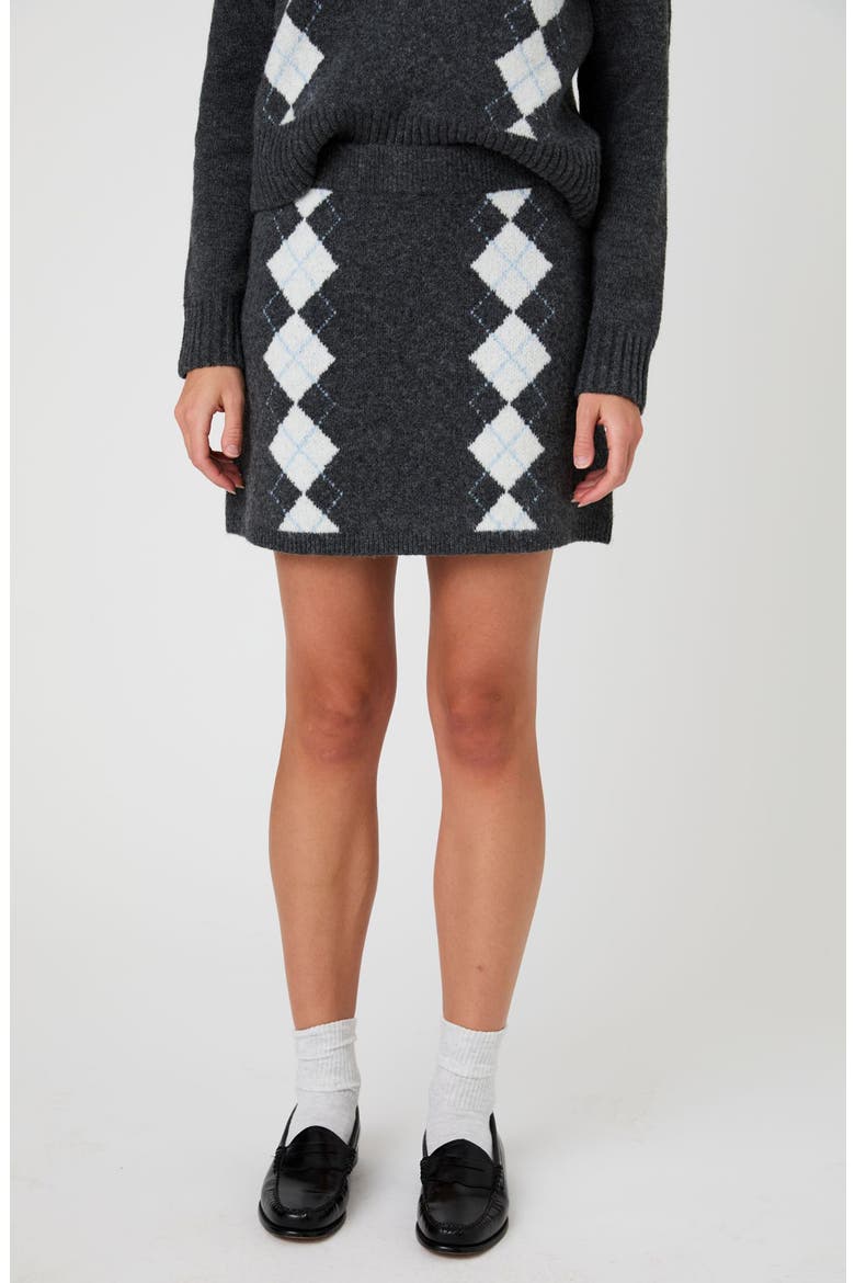 Argyle Miniskirt, Main, color, GREY/WHITE