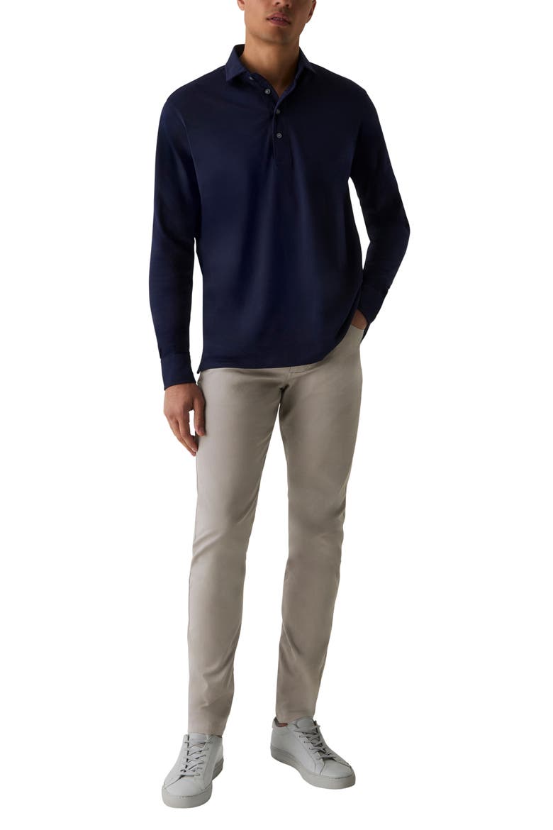 Omaha Brrr° Performance Long Sleeve Polo, Alternate, color, MALTESE BLUE