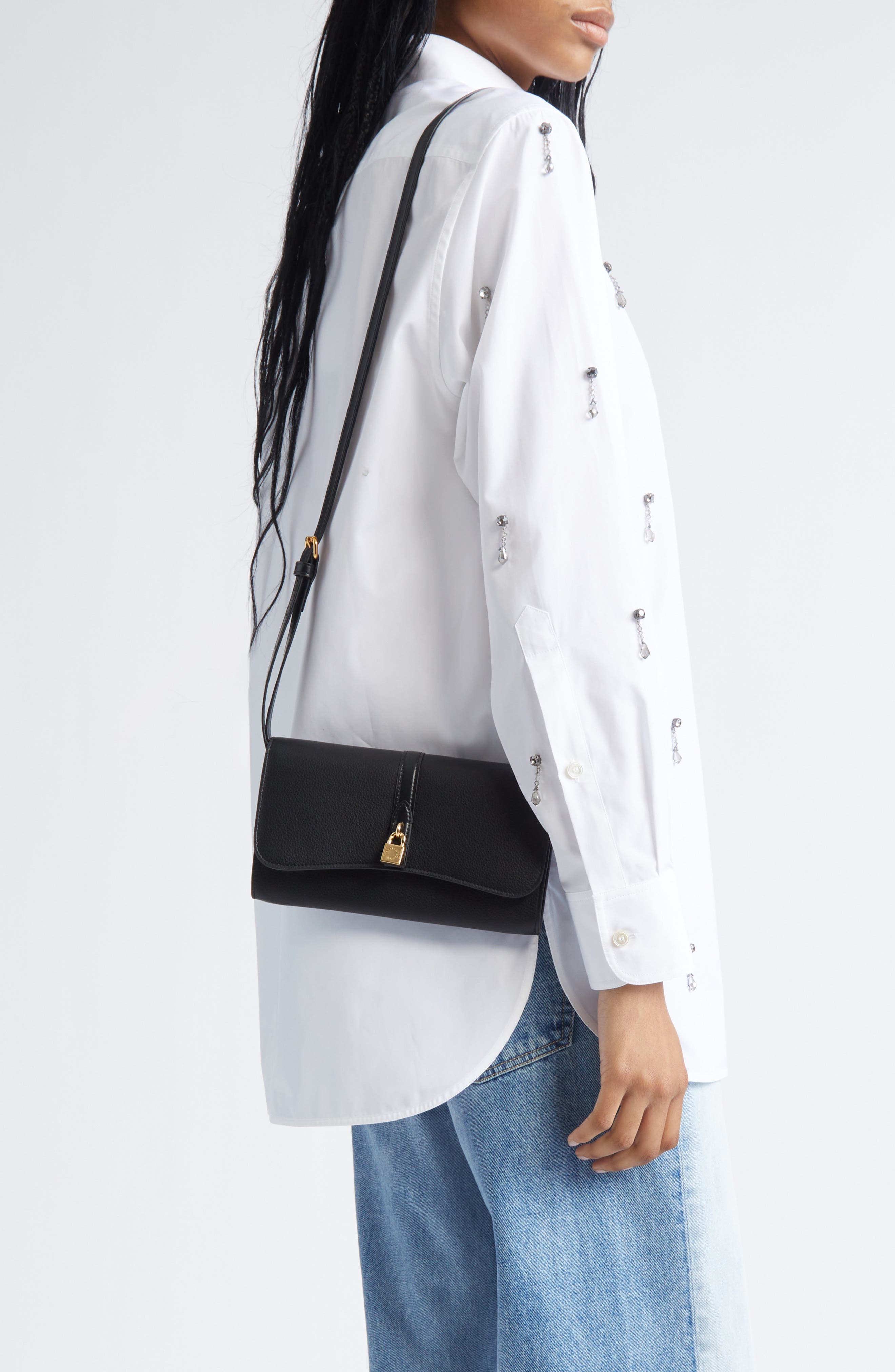 Ryder Faux Leather Crossbody Clutch, Alternate, color, BLACK
