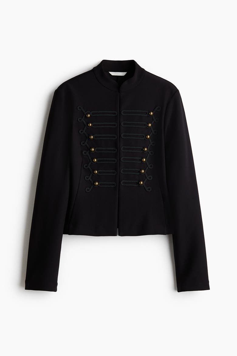 Crêpe Jersey Jacket, Main, color, Black