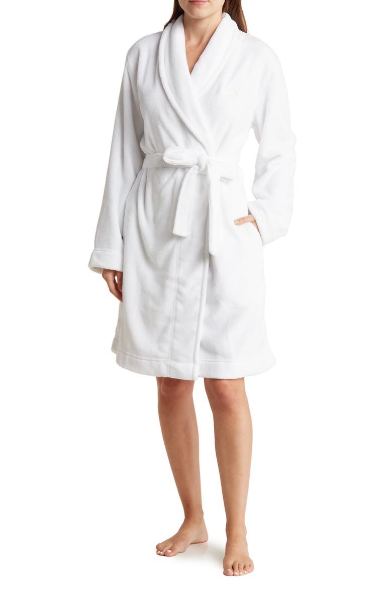 Calvin Klein Plush Robe, Main, color, 100 White