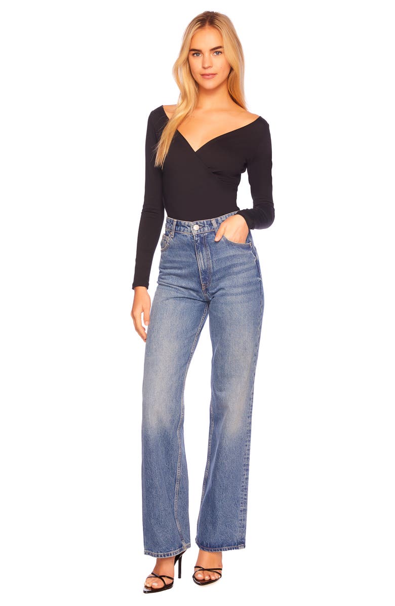 Susana Monaco Long Sleeve Wrap Front Top, Alternate, color, 