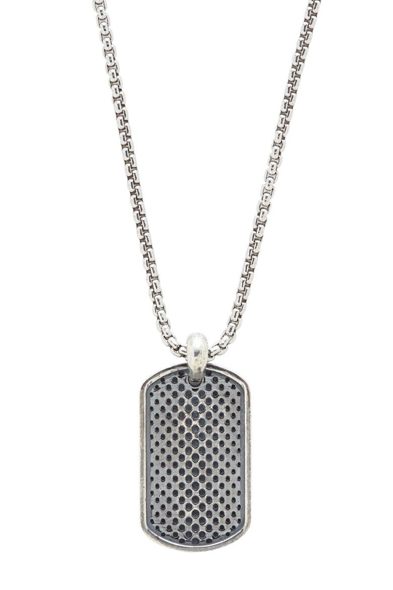 Dog Tag Pendant Necklace, Main, color, SILVER
