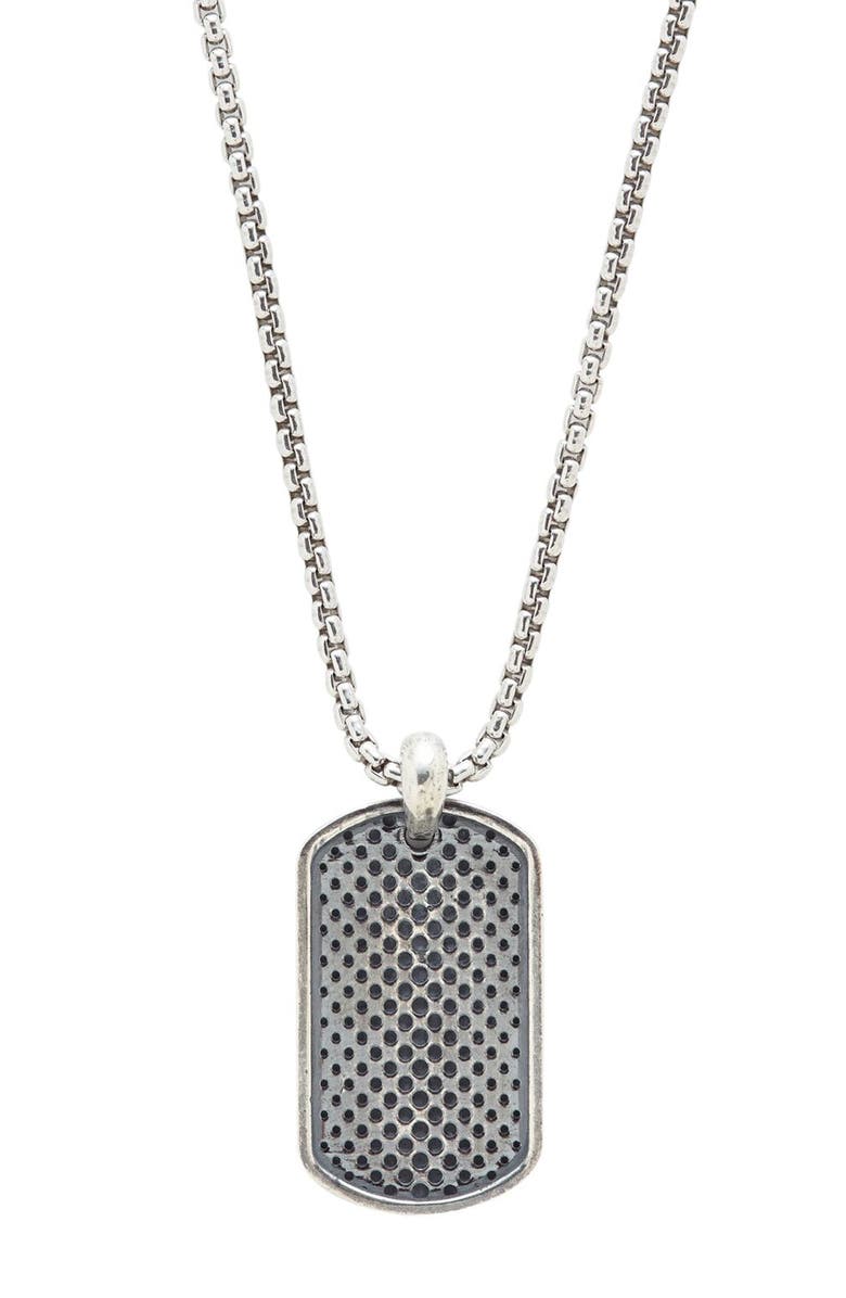 Degs & Sal Dog Tag Pendant Necklace, Main, color, Silver