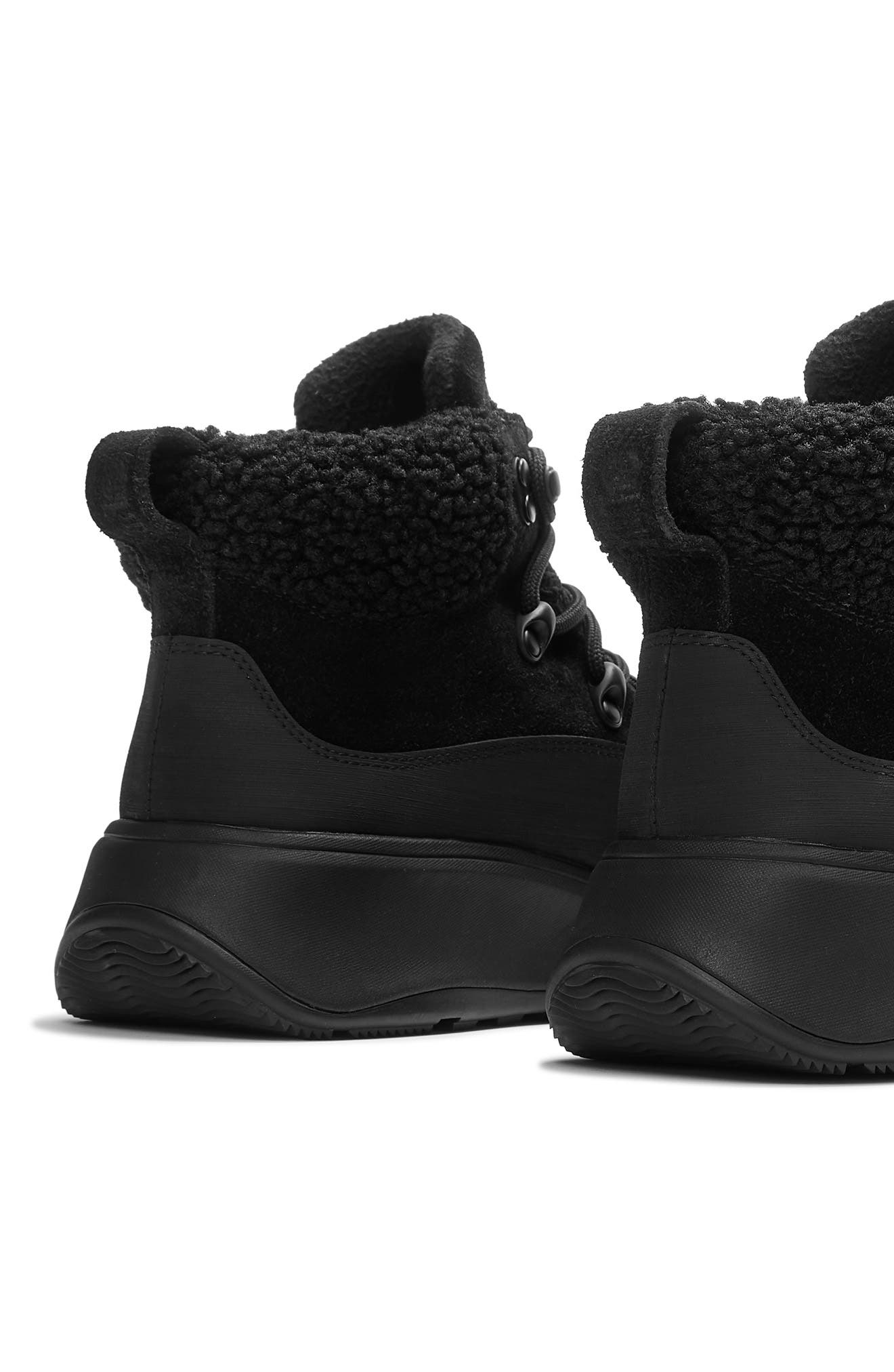 F-Mode Warm Suede Boot, Alternate, color, ALL BLACK