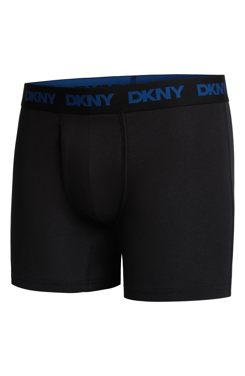 DKNY 3-Pack Stretch Cotton Boxer Briefs, Alternate, color, Black/ Limoges/ Bright White