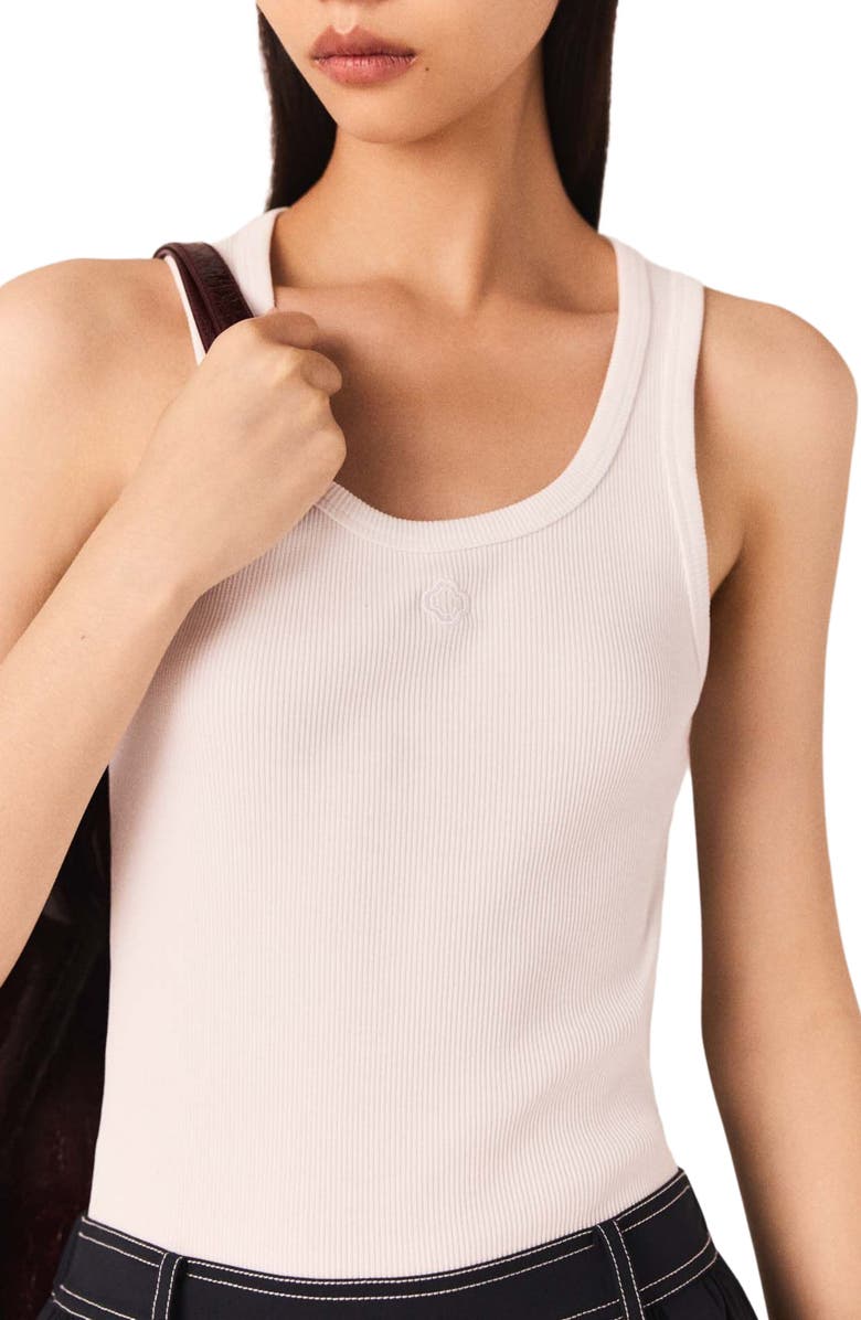 maje Rib knit tank top, Alternate, color, 