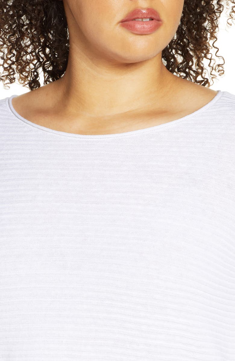 Eileen Fisher Horizontal Ribbed Organic Linen & Cotton Sweater, Alternate, color, 