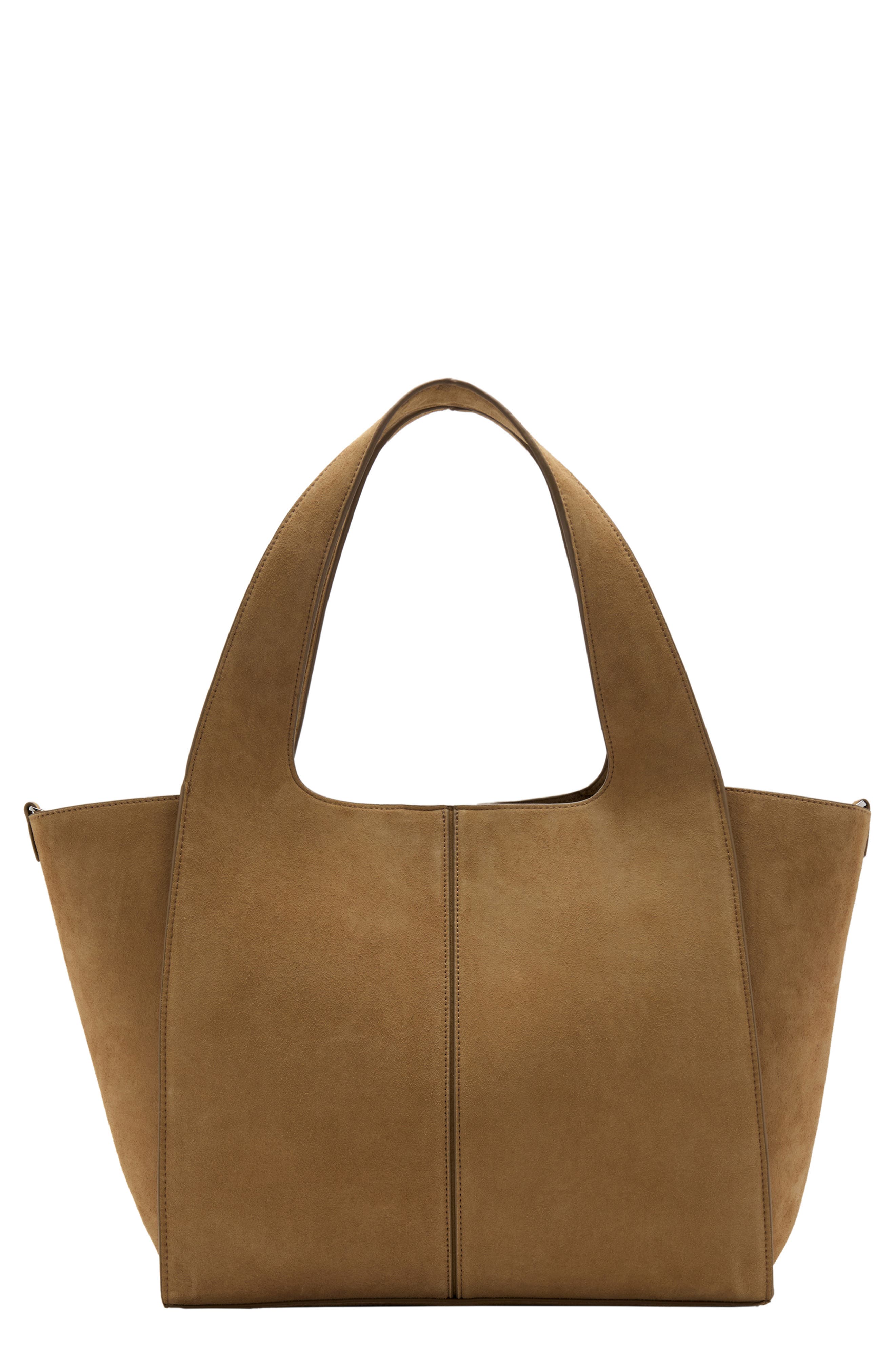 Leather Shopper Tote, Main, color, MEDIUM BROWN