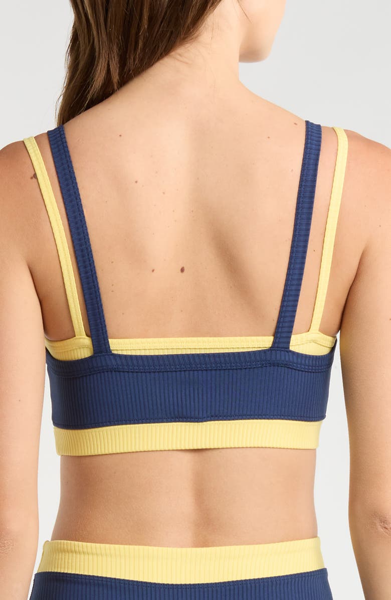 Year of Ours Layered Rib Sports Bra, Alternate, color, Midnite Popcorn
