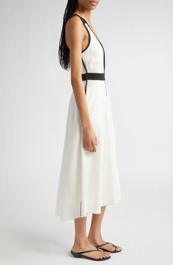 Valencia Contrast Sleeveless Midi Dress