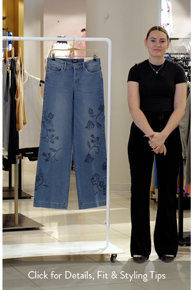 Teresa Embroidered High Waist Wide Leg Jeans video