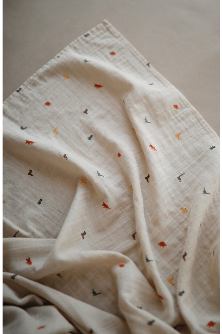 Muslin Swaddle Blanket, Alternate, color, DINOSAURS
