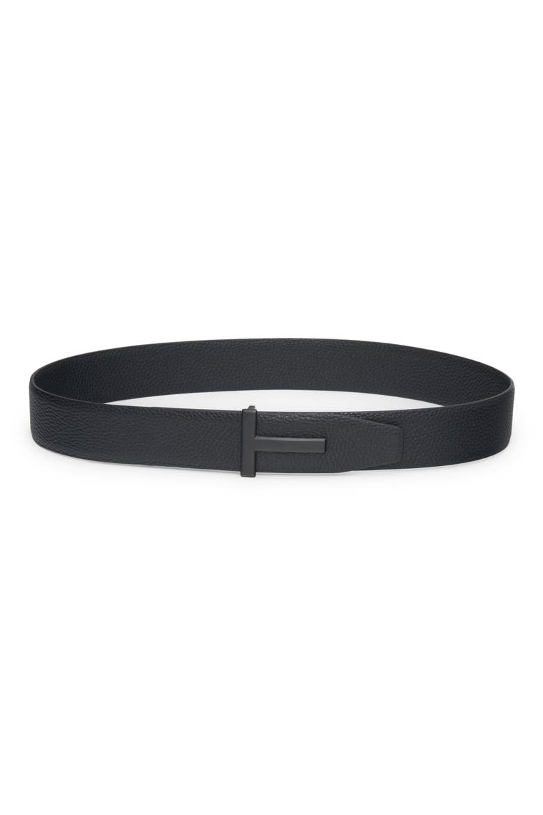 T Icon Soft Grain Leather Belt, Main, color, 1N001 BLACK