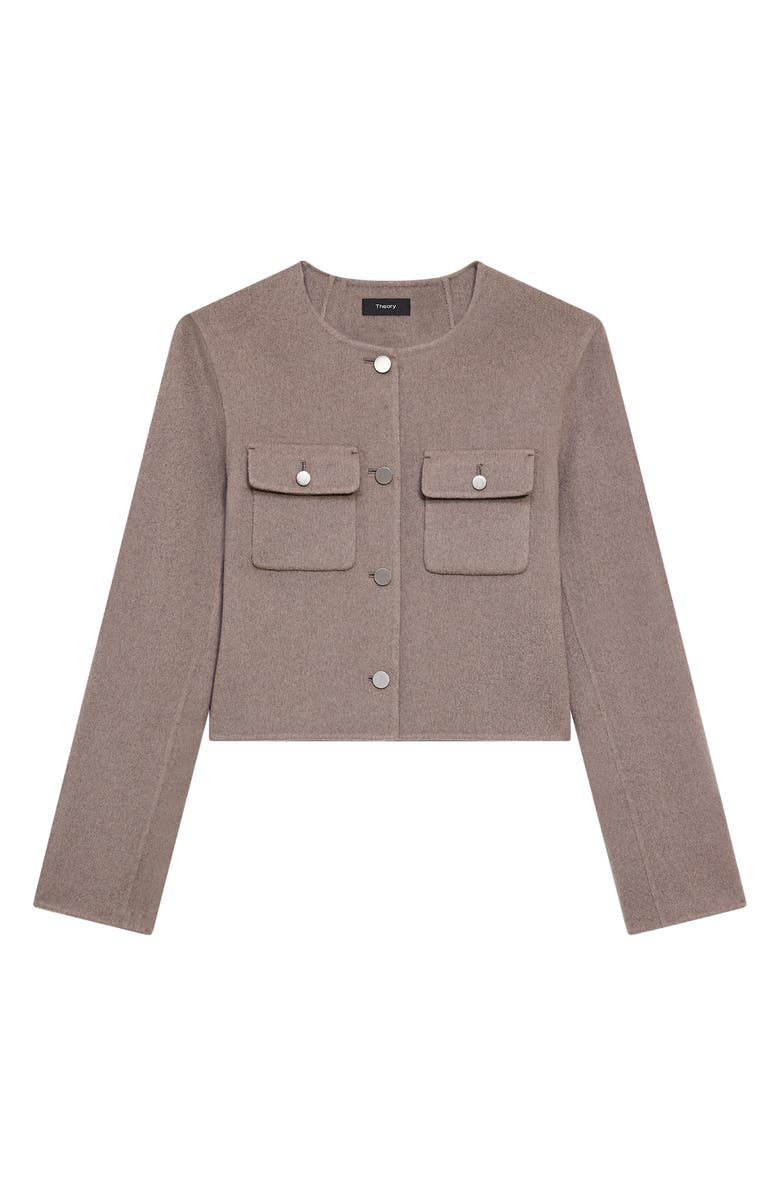 Theory Wool & Cashmere Crop Jacket, Alternate, color, Cinder Melange