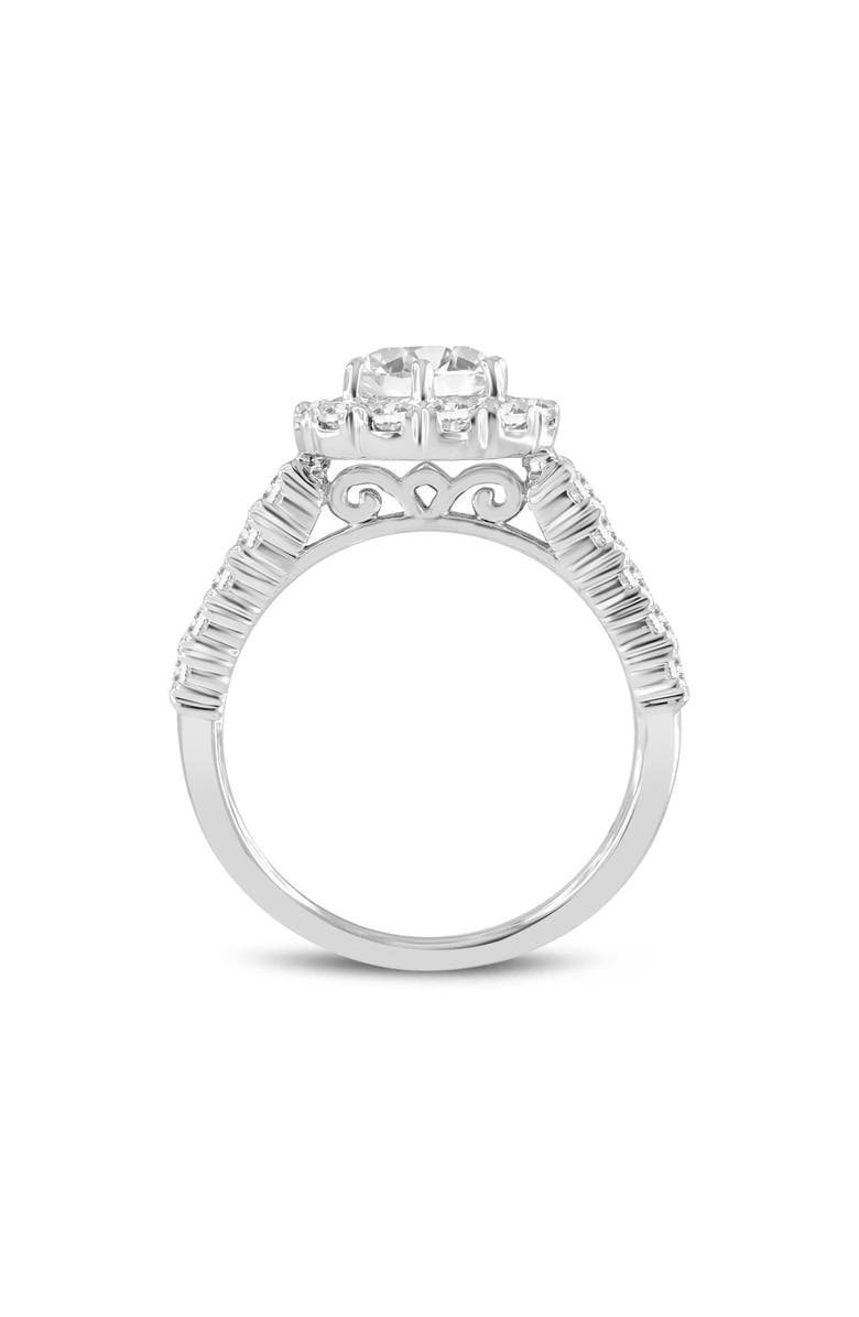 LuvMyJewelry Seraphine 14K White Gold Round Cut Lab Grown Diamond Halo Engagement Ring - 2 Ct, Alternate, color, 14K White Gold