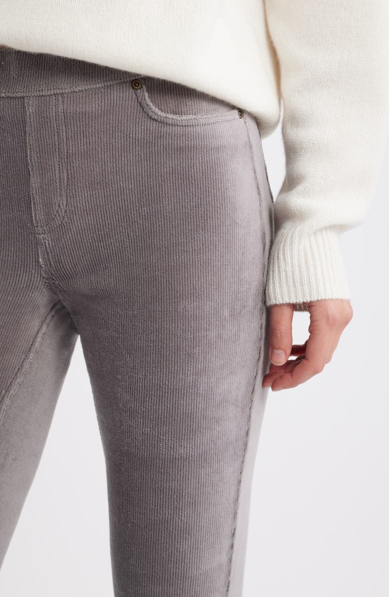 Hue Classic Stretch Corduroy Leggings, Alternate, color, Charcoal